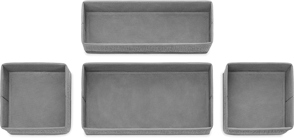 6283-9871 Set of 4-Crosshatch Gray Drawer Organizer