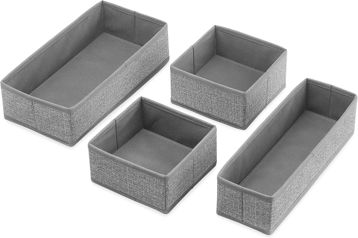 6283-9871 Set of 4-Crosshatch Gray Drawer Organizer