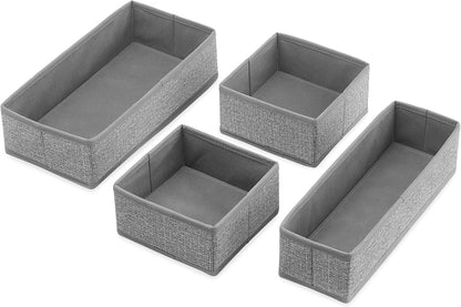 6283-9871 Set of 4-Crosshatch Gray Drawer Organizer
