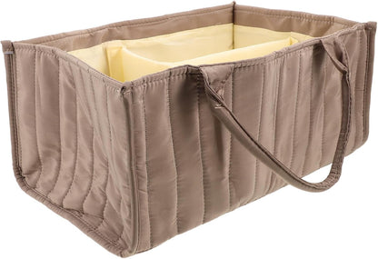 Diaper Caddy Organizer Tote Insert Leak-proof Lining and Quick Access External Pockets, Foldable Cotton and Polyester Nursery Storage Bag for Newborn Essentials in Parks