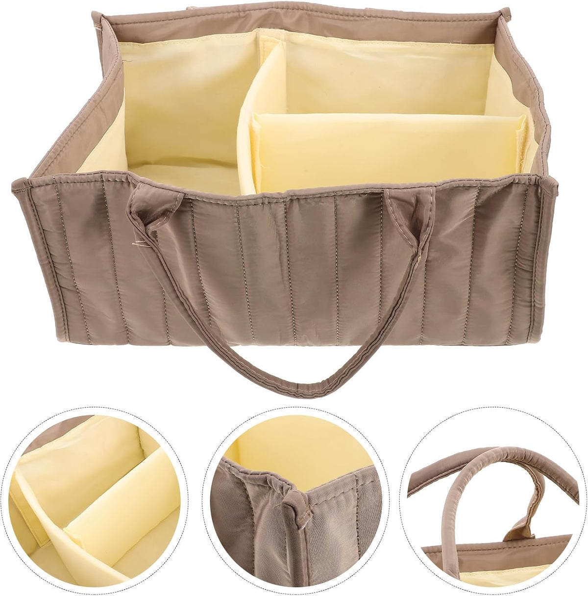 Diaper Caddy Organizer Tote Insert Leak-proof Lining and Quick Access External Pockets, Foldable Cotton and Polyester Nursery Storage Bag for Newborn Essentials in Parks