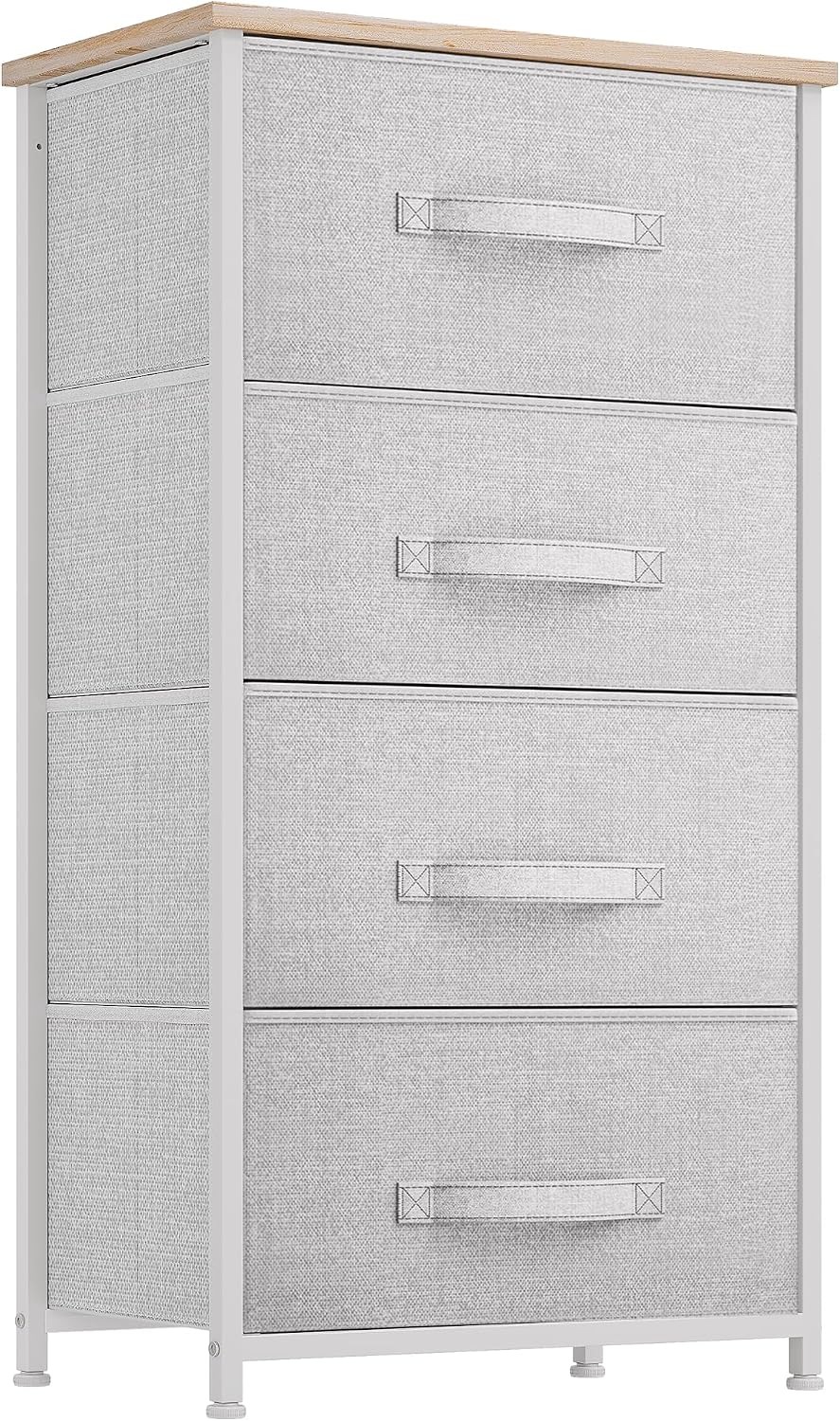 Dresser with 4 Drawers - Fabric Storage Tower