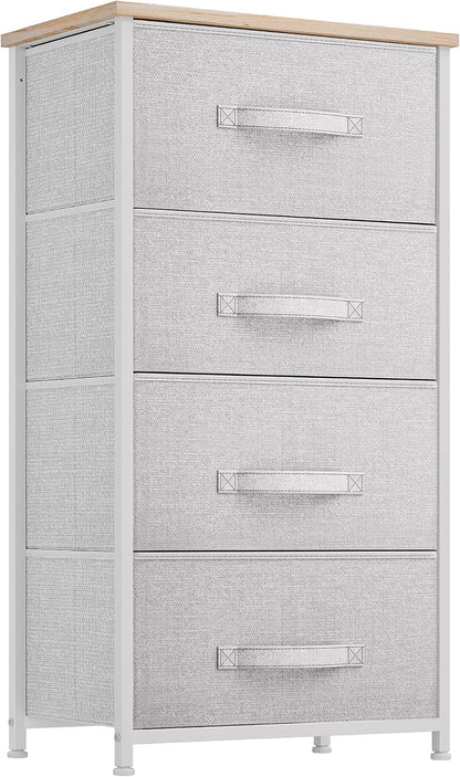 Dresser with 4 Drawers - Fabric Storage Tower