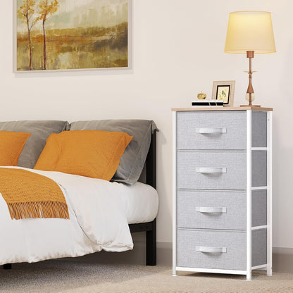 Dresser with 4 Drawers - Fabric Storage Tower