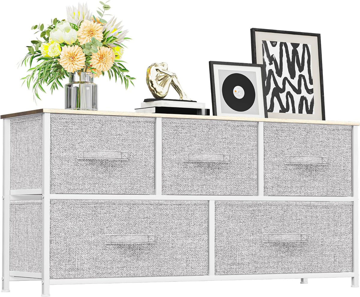 Dresser with 4 Drawers - Fabric Storage Tower