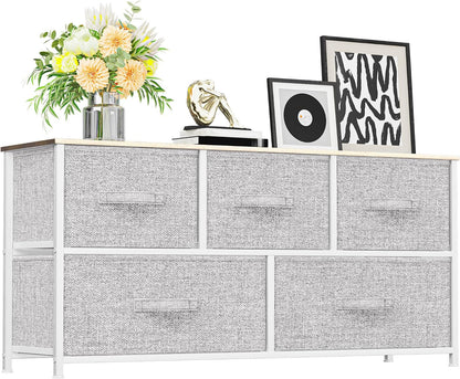 Dresser with 4 Drawers - Fabric Storage Tower