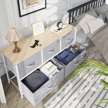 Dresser with 4 Drawers - Fabric Storage Tower
