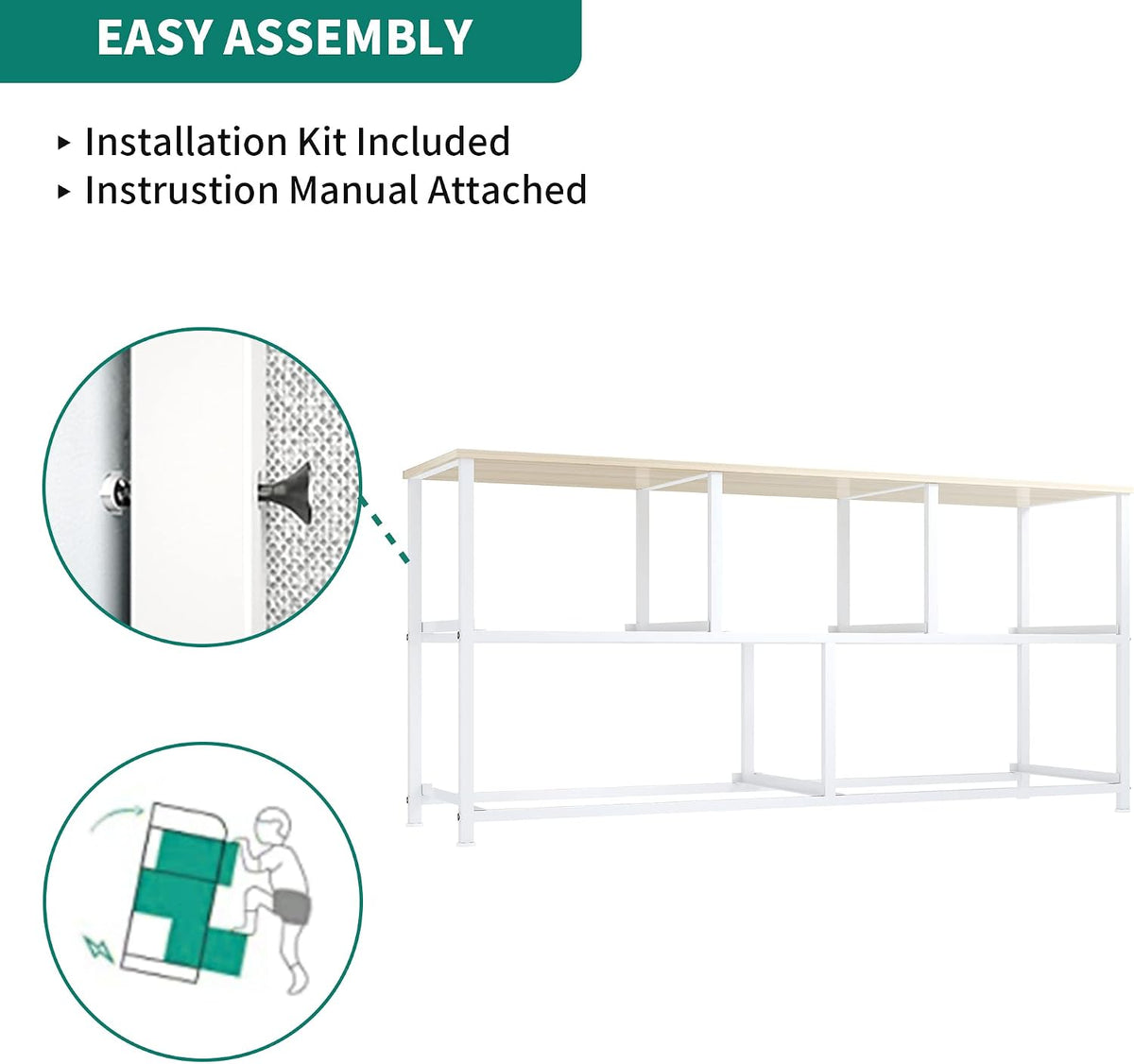 Dresser with 4 Drawers - Fabric Storage Tower