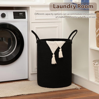 OIAHOMY 60L Nursery Hamper Laundry Basket Laundry Hamper Brown/White