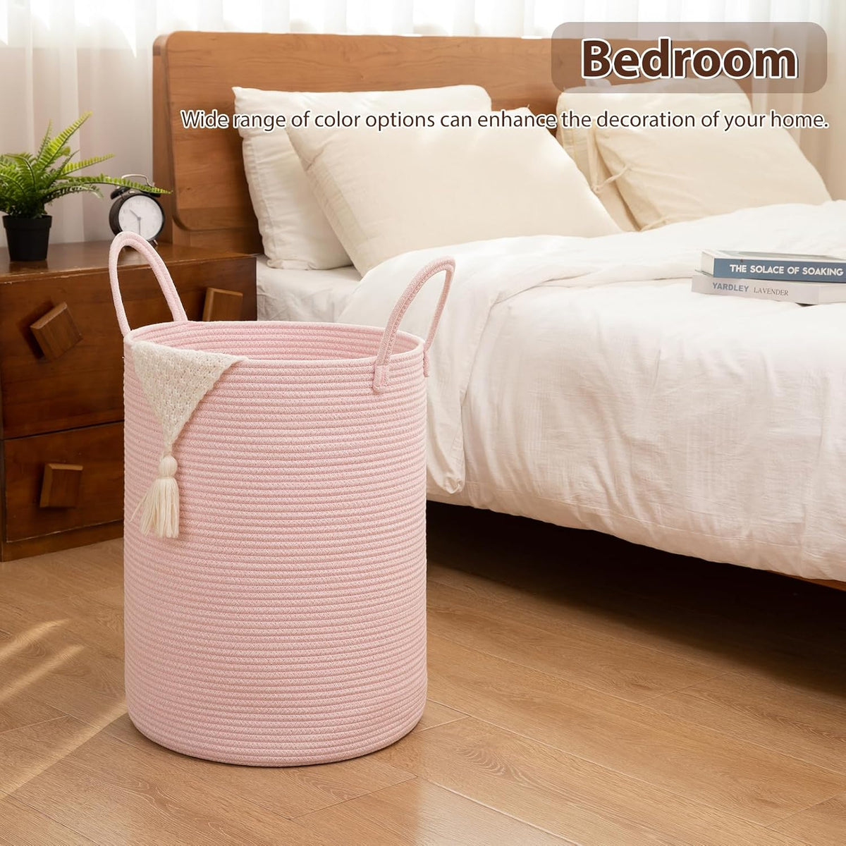 OIAHOMY 60L Nursery Hamper Laundry Basket Laundry Hamper Brown/White