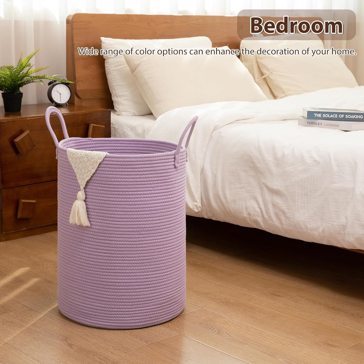 OIAHOMY 60L Nursery Hamper Laundry Basket Laundry Hamper Brown/White