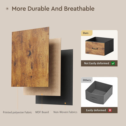 Changing Table Dresser, 6 Fabric Drawers, Mobile Storage, Brown