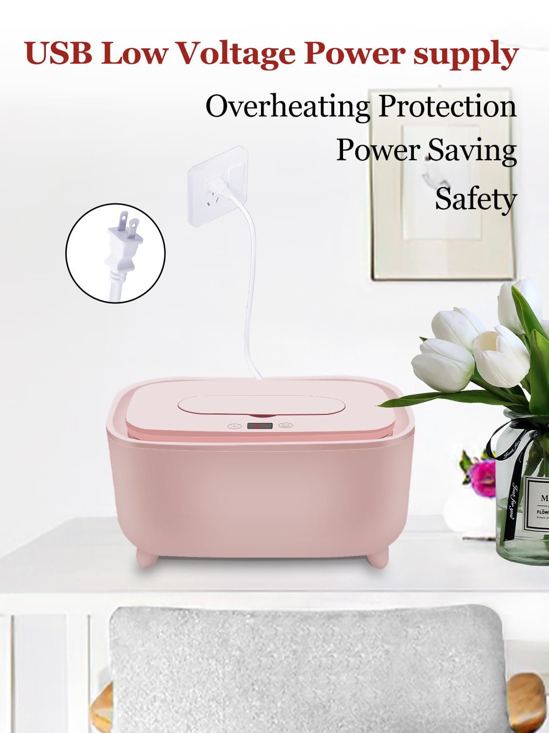 Wipe Warmer - 2026 New Premium Baby Wet Wipes Dispenser, Baby Wipe Warmer for Home Use - Essential Calentador De Wipes para Bebes - Travel Friendly with Direct Plug-in Power Supply