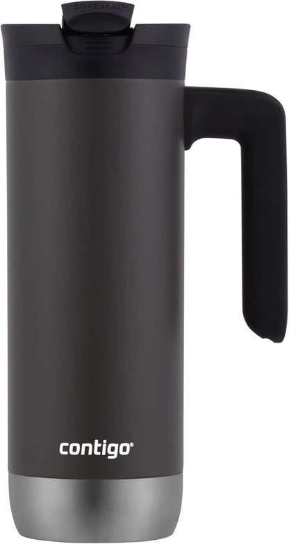 Byron Vacuum-Insulated Stainless Steel Travel Mug with Leak-Proof Lid & Superior 2.0 Stainless Steel Travel Mug with Handle and Leak-Proof Lid