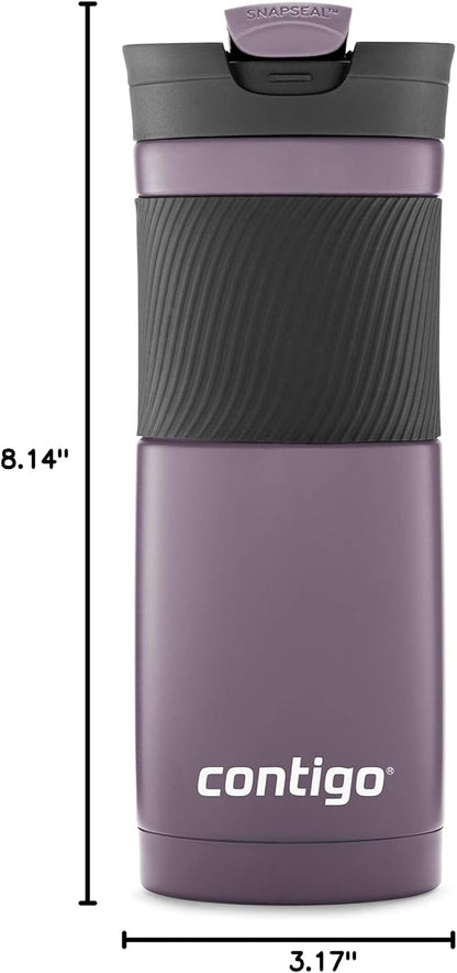 Byron Vacuum-Insulated Stainless Steel Travel Mug with Leak-Proof Lid & Superior 2.0 Stainless Steel Travel Mug with Handle and Leak-Proof Lid