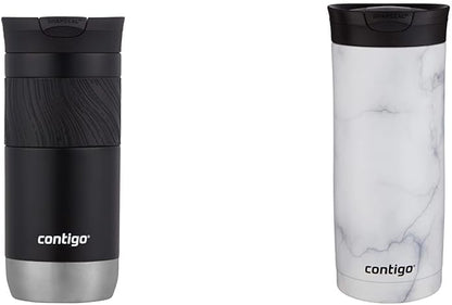 Byron Vacuum-Insulated Stainless Steel Travel Mug with Leak-Proof Lid & Superior 2.0 Stainless Steel Travel Mug with Handle and Leak-Proof Lid