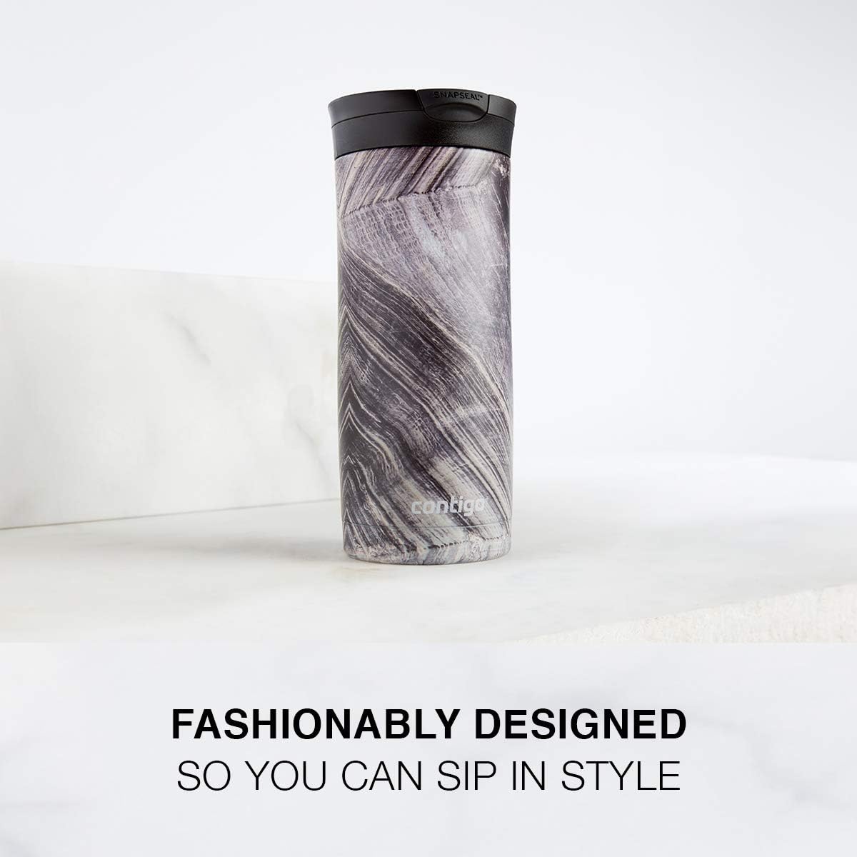 Byron Vacuum-Insulated Stainless Steel Travel Mug with Leak-Proof Lid & Superior 2.0 Stainless Steel Travel Mug with Handle and Leak-Proof Lid