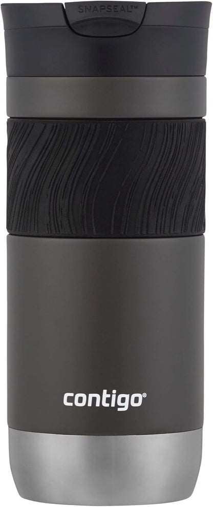 Byron Vacuum-Insulated Stainless Steel Travel Mug with Leak-Proof Lid & Superior 2.0 Stainless Steel Travel Mug with Handle and Leak-Proof Lid