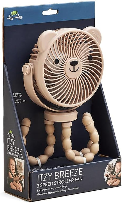 Baby Stroller Fan, Rechargeable Fan with Wraparound Legs (Bear)