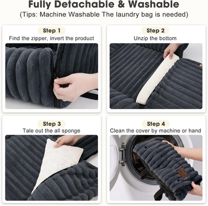 6-in-1 Dog Car Seat for Small/Medium Dogs up to 25 lbs, Multi-Functional Dog Carrier for Car with Detachable Washable Cover, Pet Travel Bed with Clip-On Safety Leash, Beige
