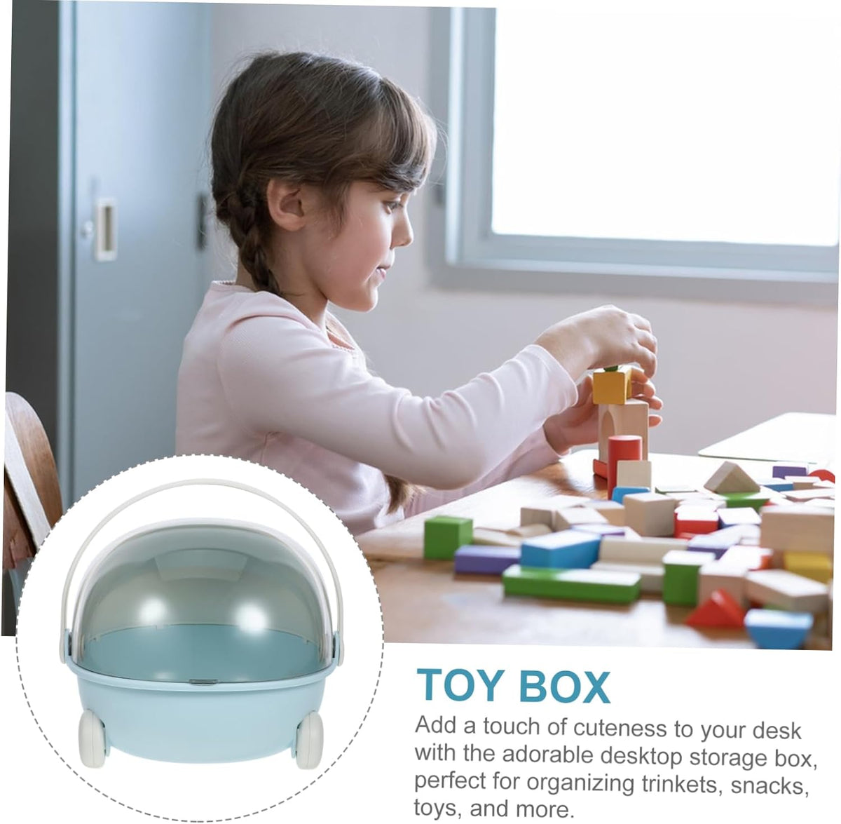 Toy Storage Basket Lid Boys and Girls Organizer Bins for Toys Desktop Storage Case for Boys and Girls