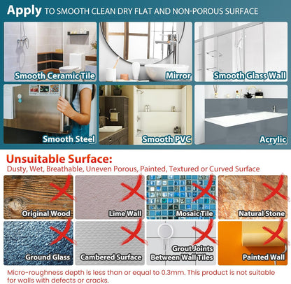 Shower Caddy Suction Cup Bathroom Organizer Shelves Frosted Clear