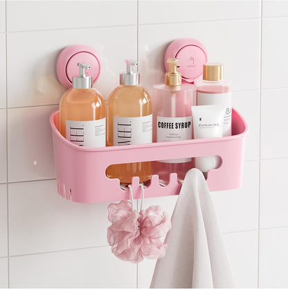 Shower Caddy Suction Cup Bathroom Organizer Shelves Frosted Clear