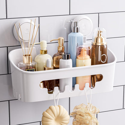 Shower Caddy Suction Cup Bathroom Organizer Shelves Frosted Clear
