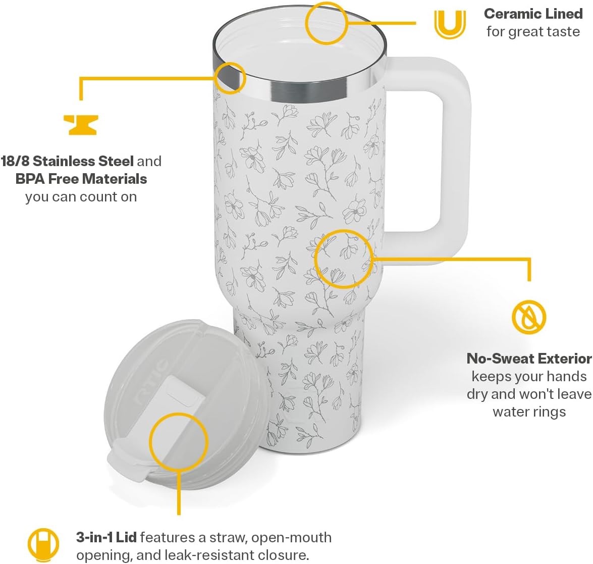 30oz Road Trip Tumbler, Insulated, Ceramic Lined, Apres Ski - Colors A