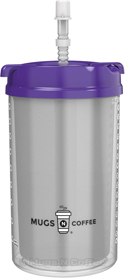 (2) 32 oz Hospital Mugs with Purple Lids - Insulated Cold Drink Travel Mugs.