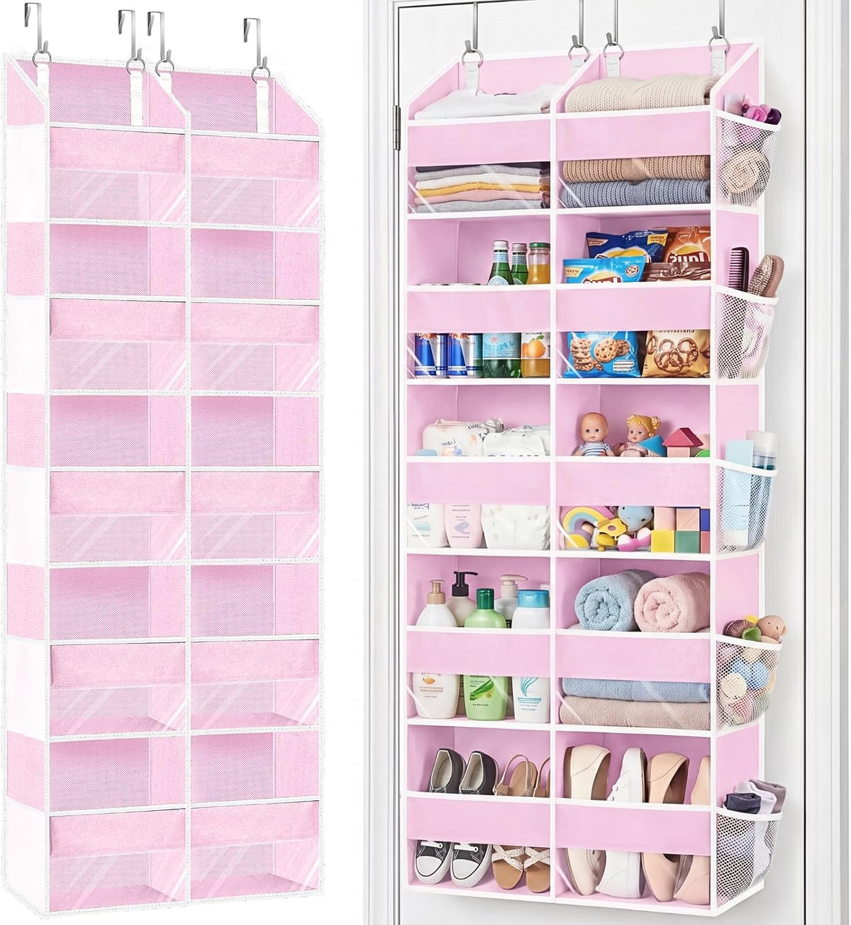 5-Tier Over Door Organizer, 10-Compartment Wide Storage Rack