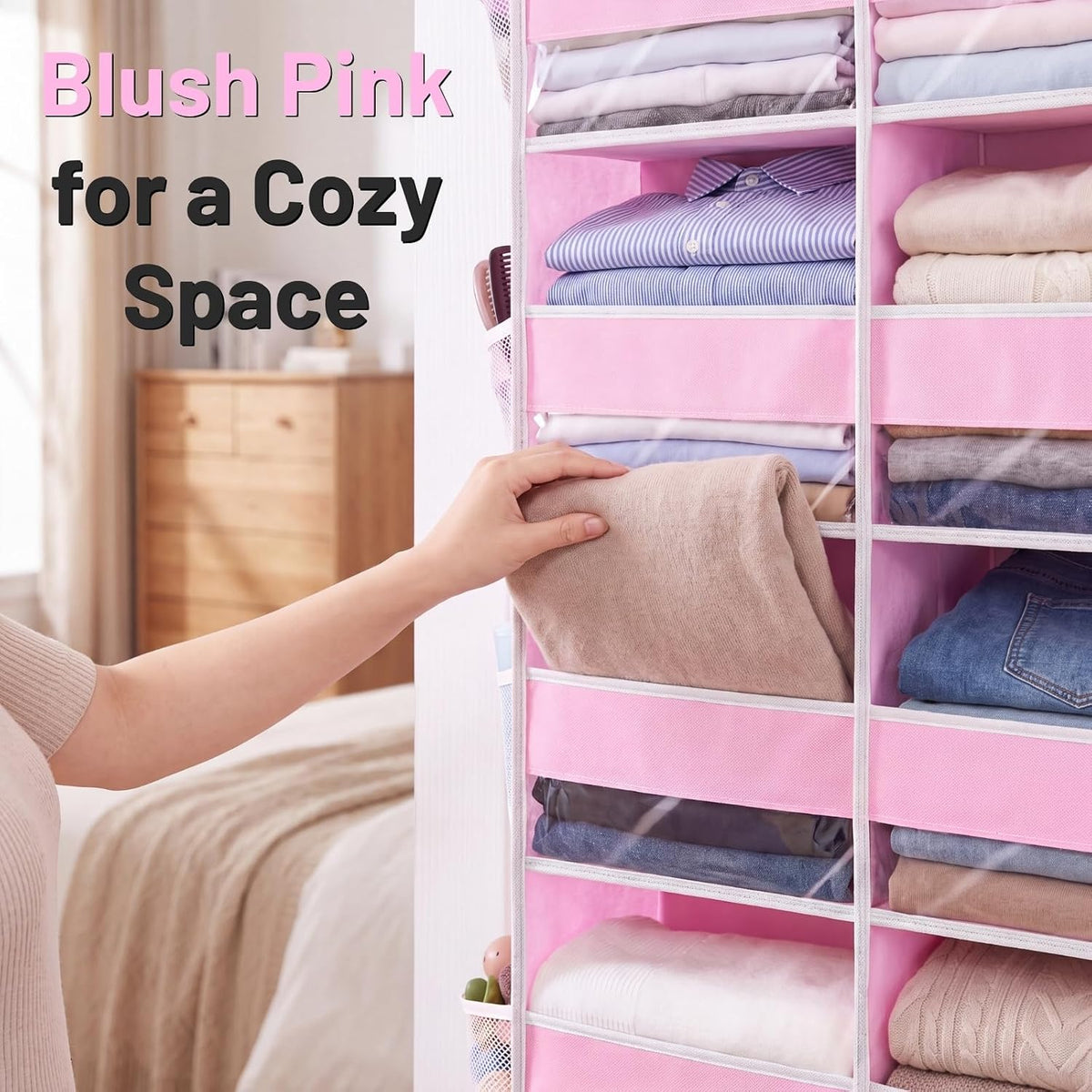 5-Tier Over Door Organizer, 10-Compartment Wide Storage Rack