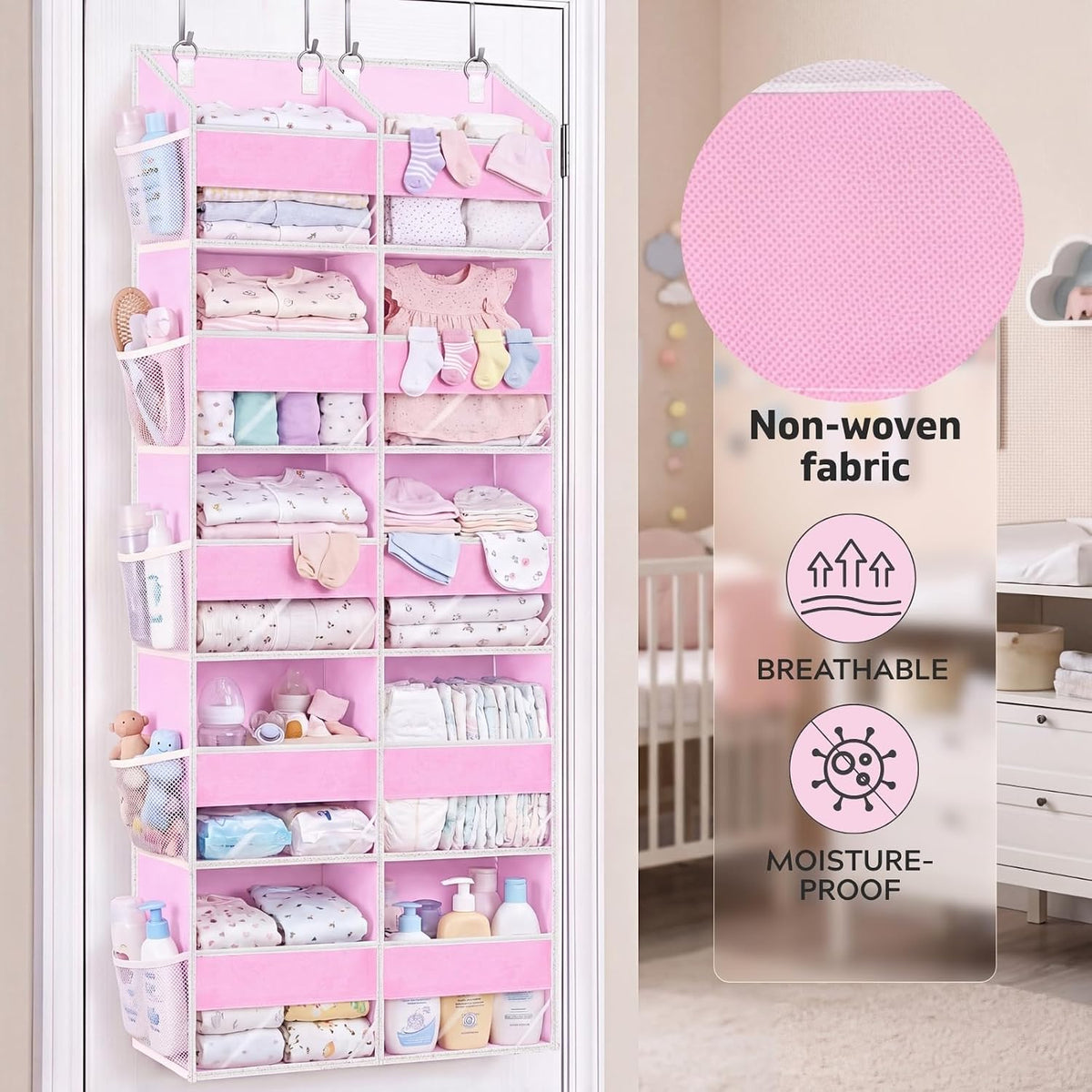 5-Tier Over Door Organizer, 10-Compartment Wide Storage Rack