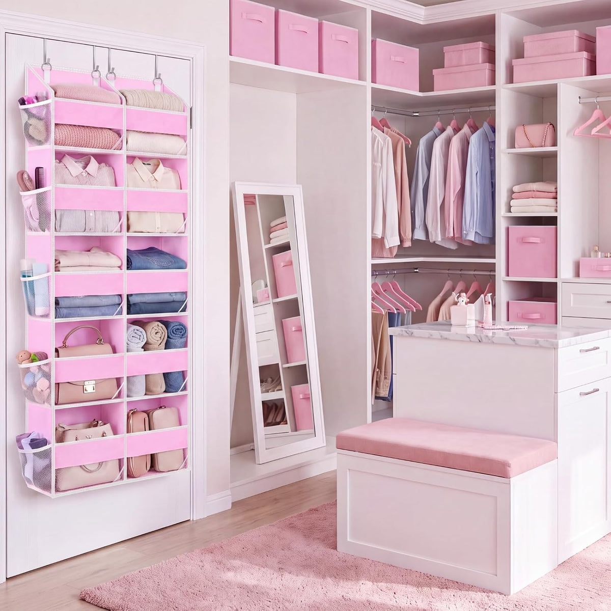 5-Tier Over Door Organizer, 10-Compartment Wide Storage Rack