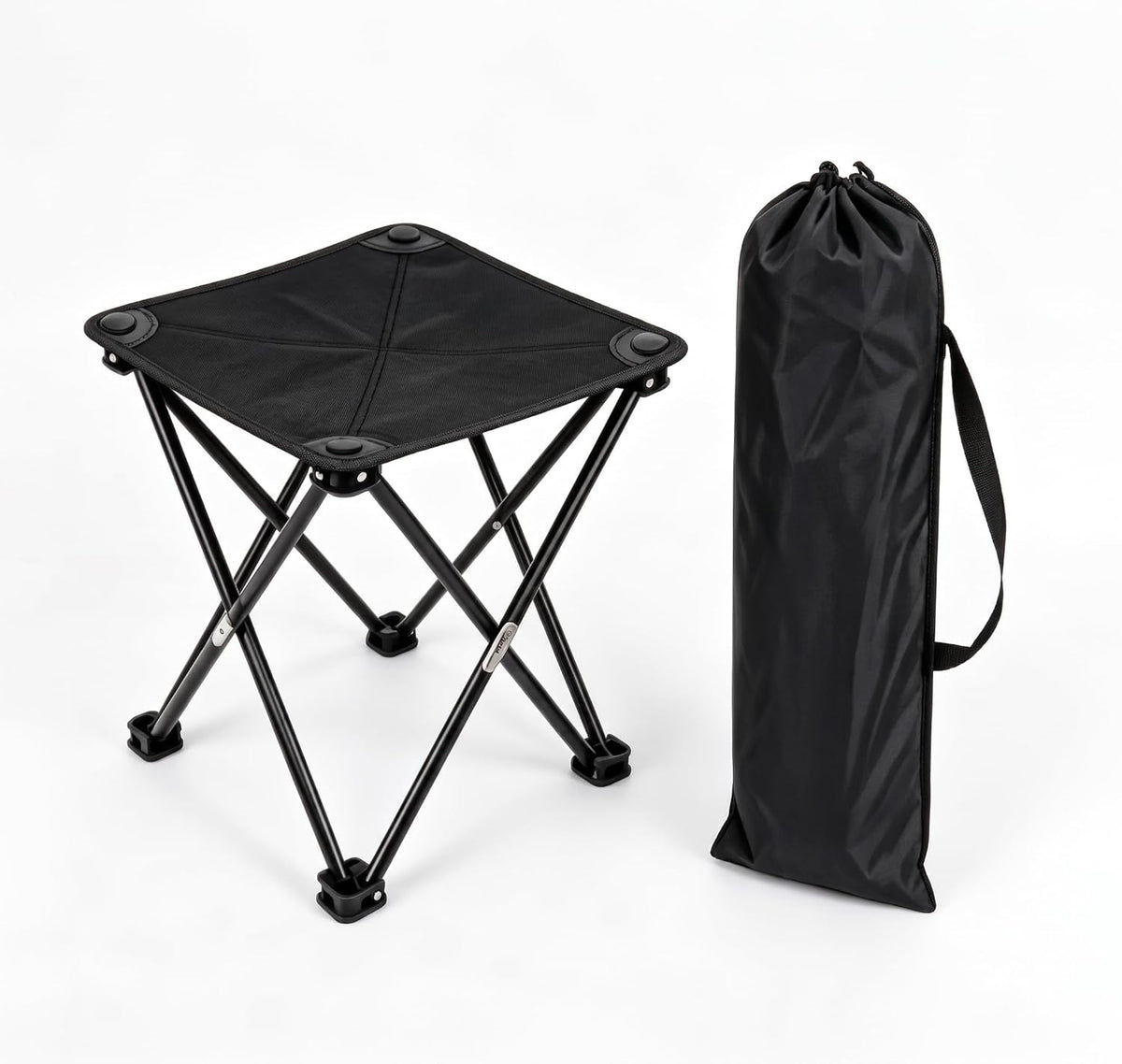 Folding Camping Stool – Portable Lightweight Chair with Carry Bag