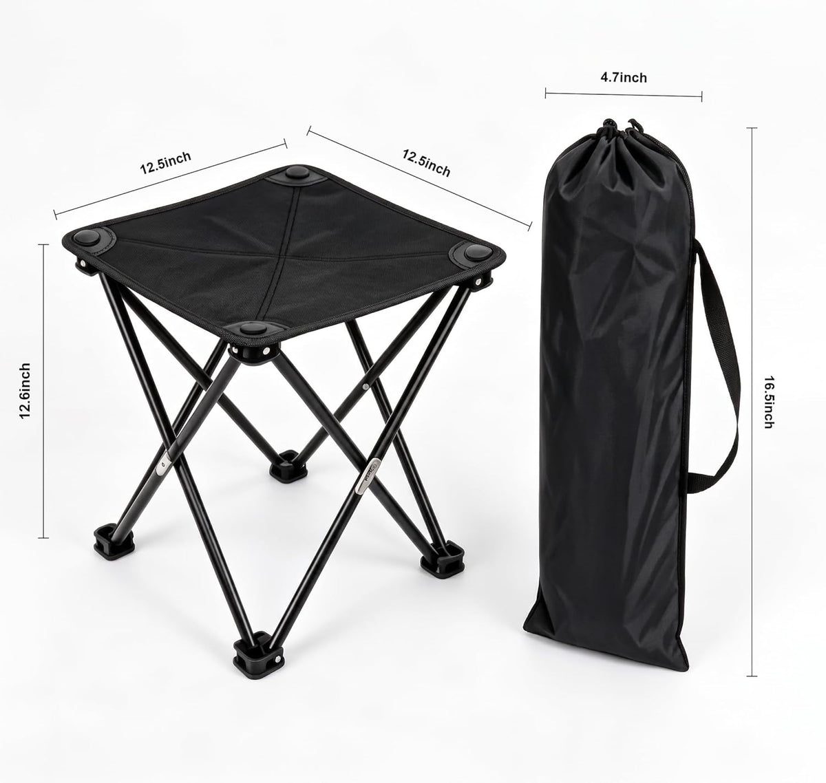 Folding Camping Stool – Portable Lightweight Chair with Carry Bag