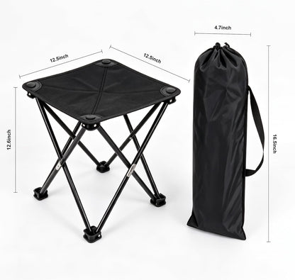 Folding Camping Stool – Portable Lightweight Chair with Carry Bag