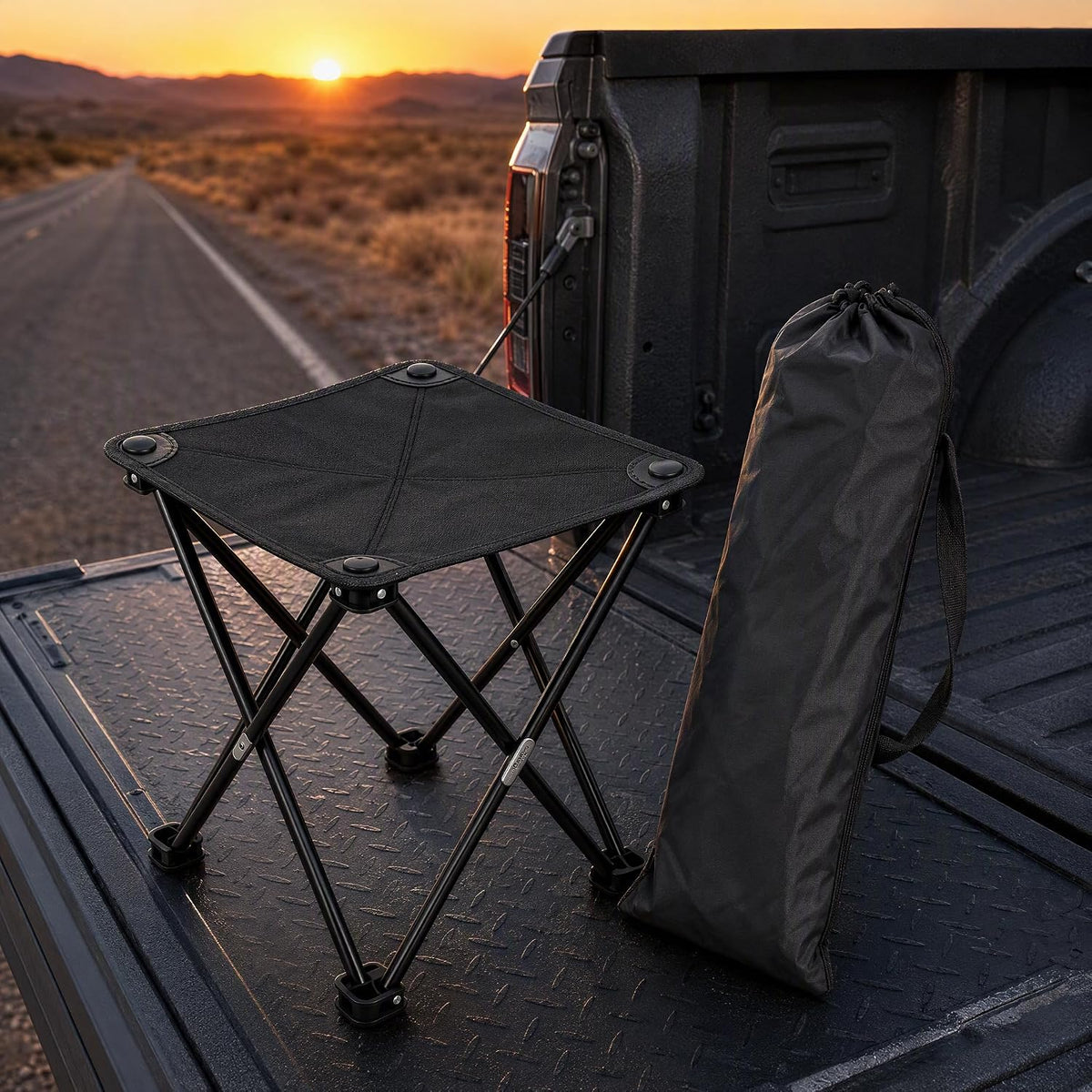 Folding Camping Stool – Portable Lightweight Chair with Carry Bag