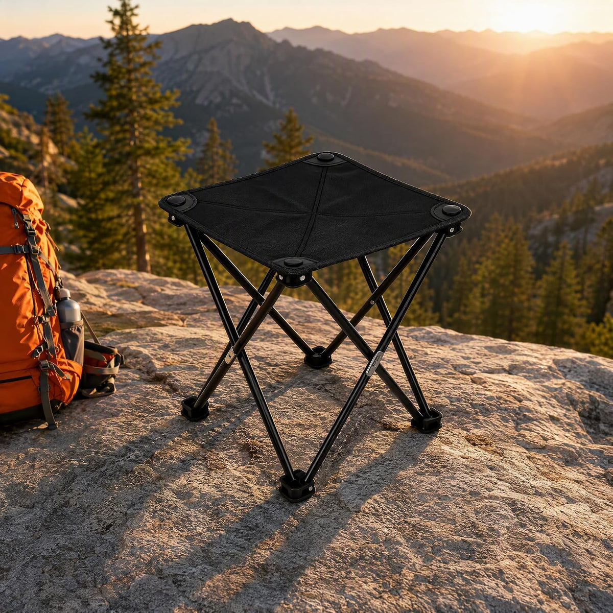 Folding Camping Stool – Portable Lightweight Chair with Carry Bag
