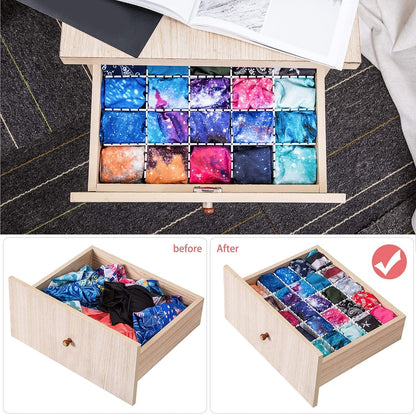 Drawer Dividers, Adjustable Drawer Organizer for Socks, Underwear, Makeup, Can Help Tidy Kitchen, Bedroom, Dresser Black