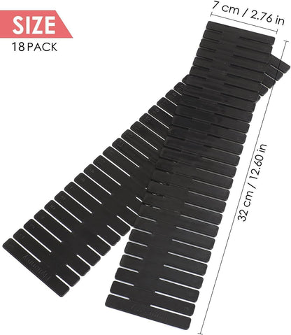 Drawer Dividers, Adjustable Drawer Organizer for Socks, Underwear, Makeup, Can Help Tidy Kitchen, Bedroom, Dresser Black