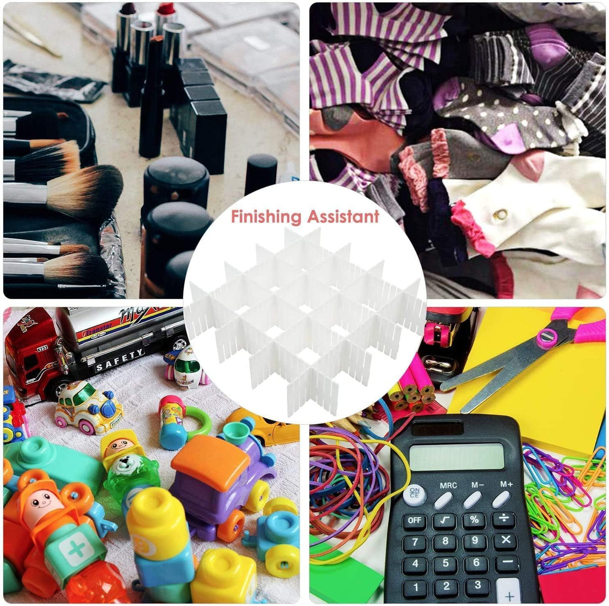 Drawer Dividers, Adjustable Drawer Organizer for Socks, Underwear, Makeup, Can Help Tidy Kitchen, Bedroom, Dresser Black