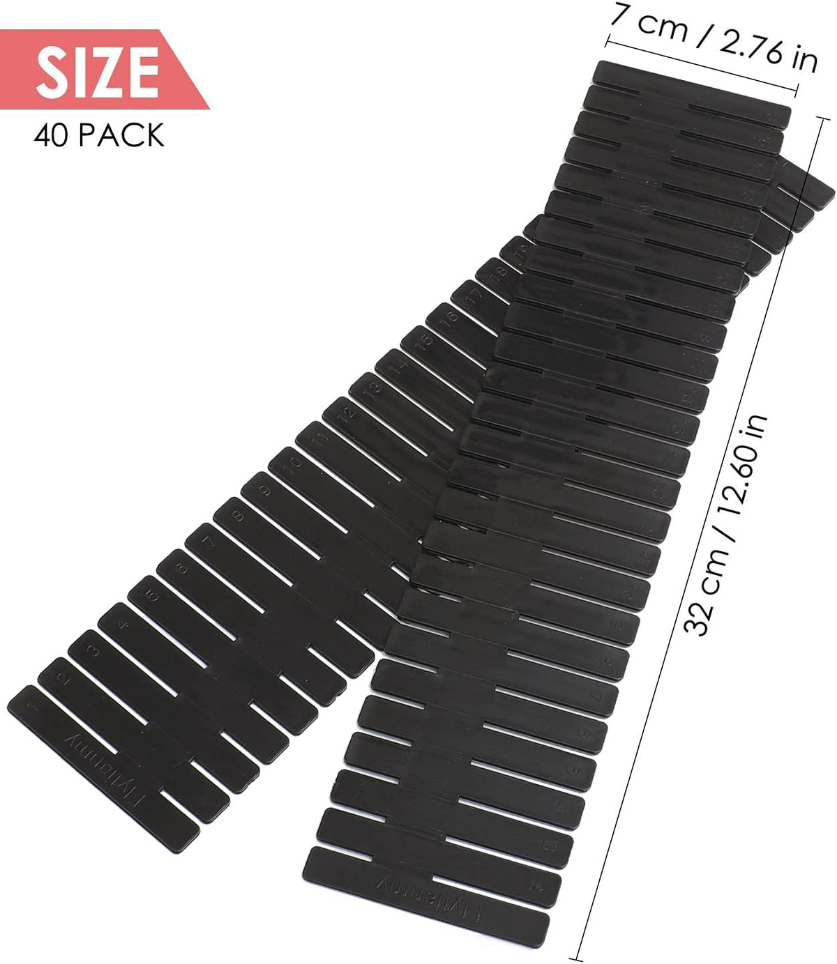 Drawer Dividers, Adjustable Drawer Organizer for Socks, Underwear, Makeup, Can Help Tidy Kitchen, Bedroom, Dresser Black