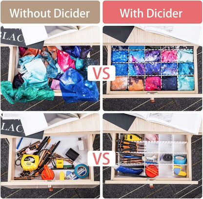 Drawer Dividers, Adjustable Drawer Organizer for Socks, Underwear, Makeup, Can Help Tidy Kitchen, Bedroom, Dresser Black