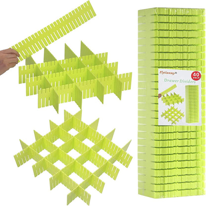 Drawer Dividers, Adjustable Drawer Organizer for Socks, Underwear, Makeup, Can Help Tidy Kitchen, Bedroom, Dresser Black