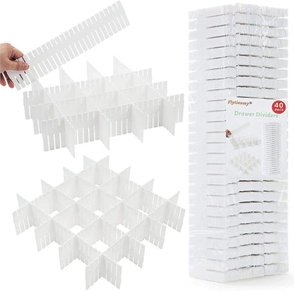 Drawer Dividers, Adjustable Drawer Organizer for Socks, Underwear, Makeup, Can Help Tidy Kitchen, Bedroom, Dresser Black