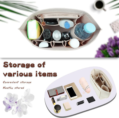 Purse Organizer Insert for longchamp(Small) shor thandle Handbags Organizer 1012Beige-S