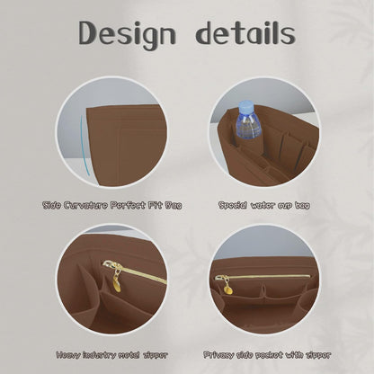 Purse Organizer Insert for longchamp(Small) shor thandle Handbags Organizer 1012Beige-S