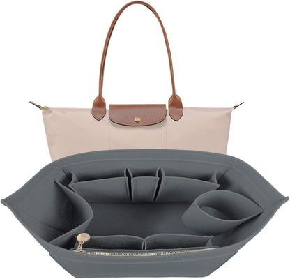 Purse Organizer Insert for longchamp(Small) shor thandle Handbags Organizer 1012Beige-S