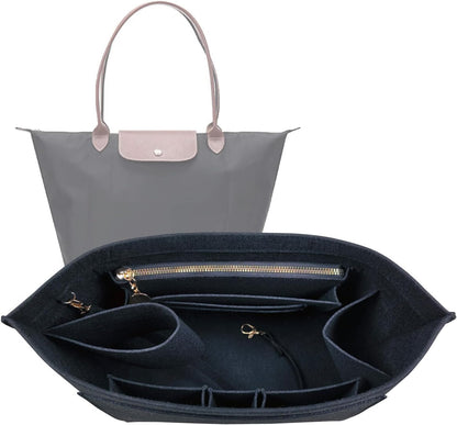 Purse Organizer Insert for longchamp(Small) shor thandle Handbags Organizer 1012Beige-S
